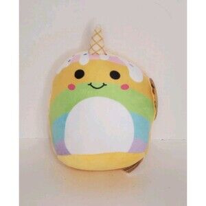 Peek A Boo Squishy Foodies Plush Rainbow Sundae Ice Cream Stuffed Toy Hangs NWT